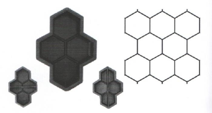 Форма для тротуарной плитки Соты фото